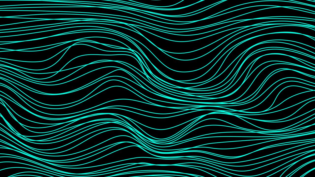 Wallpaper lines, waves, abstraction, blue