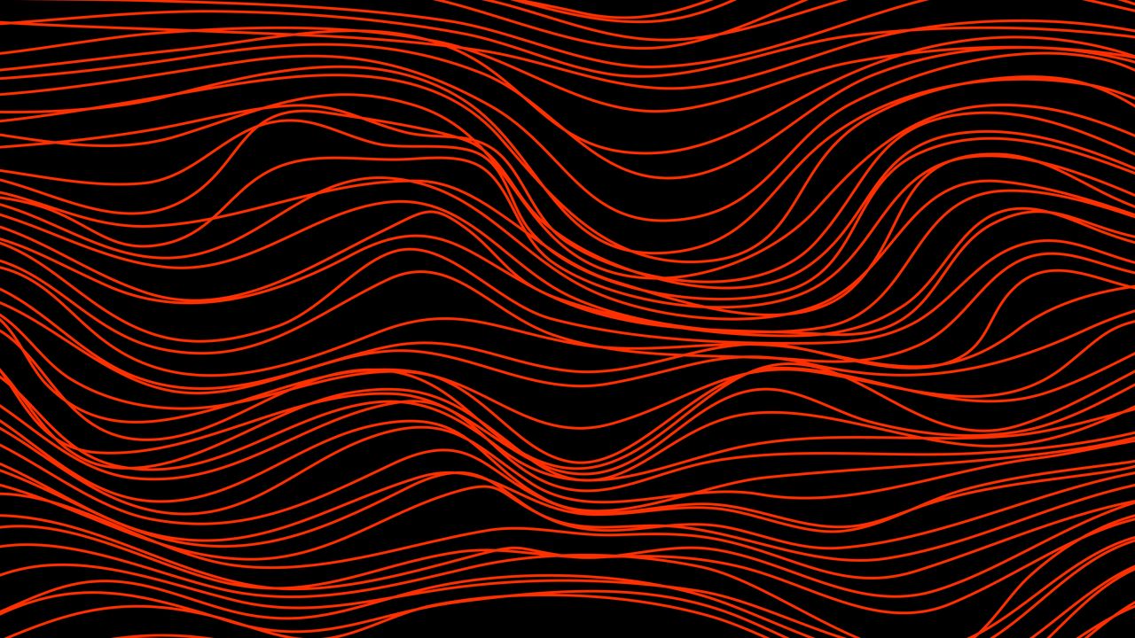 Wallpaper lines, waves, distortion, red, abstraction