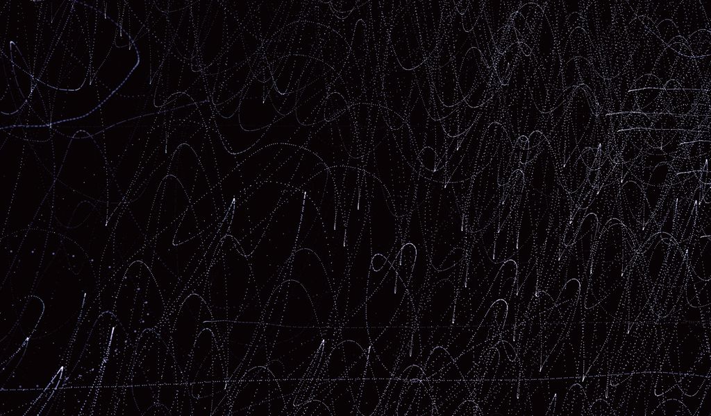 1024x600 Wallpaper lines, waves, intersection, black, abstraction