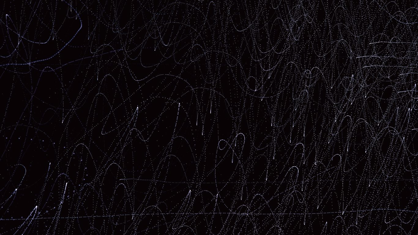 1366x768 Wallpaper lines, waves, intersection, black, abstraction