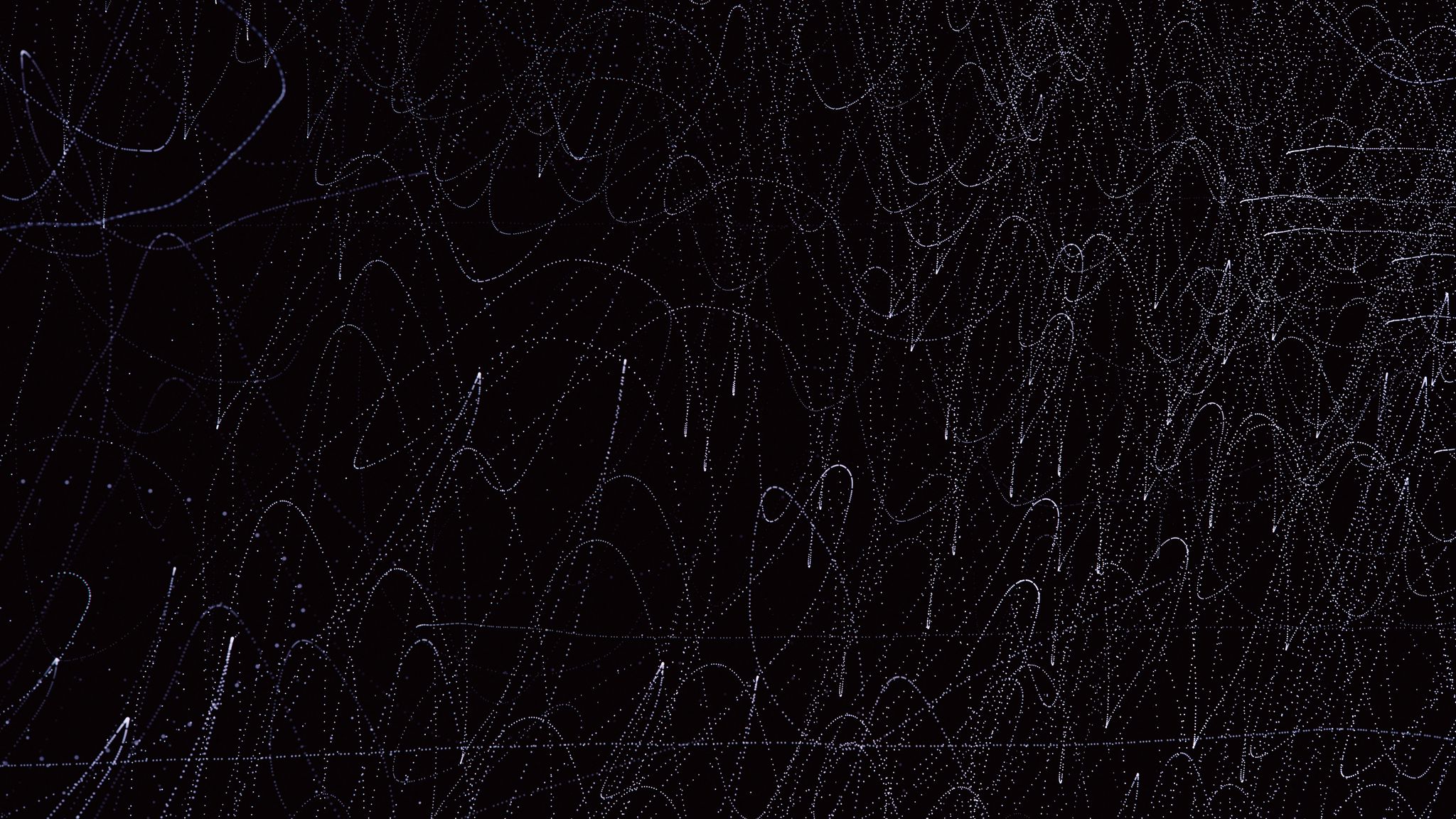 2048x1152 Wallpaper lines, waves, intersection, black, abstraction