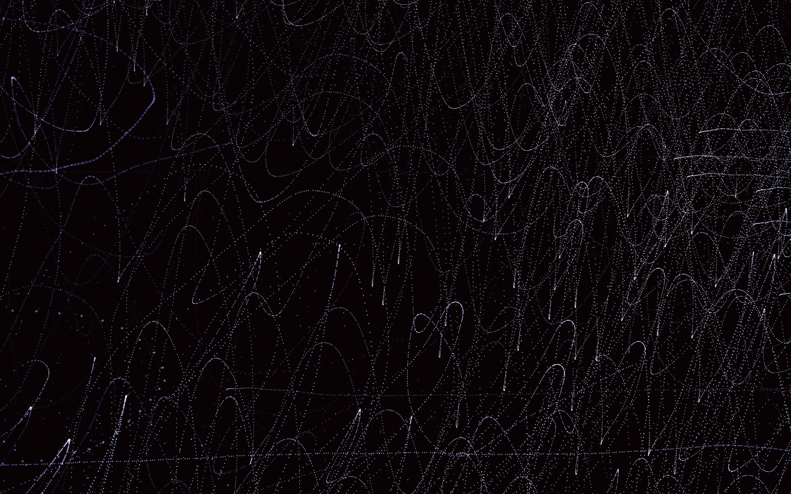 2560x1600 Wallpaper lines, waves, intersection, black, abstraction