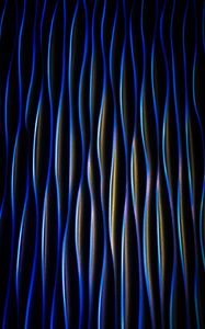 Preview wallpaper lines, wavy, blue, black, texture