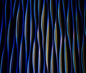 Preview wallpaper lines, wavy, blue, black, texture