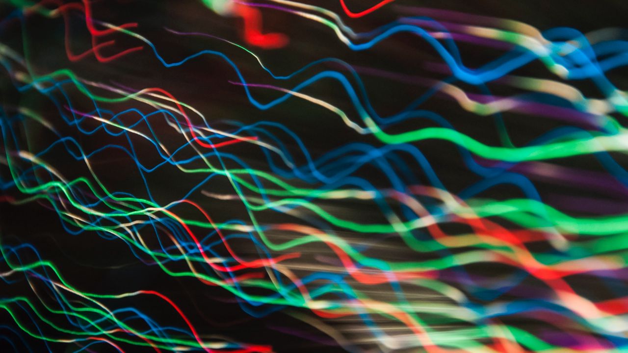 Wallpaper lines, wavy, colorful, glow