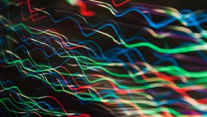 Preview wallpaper lines, wavy, colorful, glow