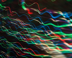 Preview wallpaper lines, wavy, colorful, glow