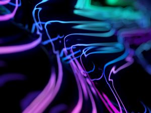 Preview wallpaper lines, wavy, colorful, glow, abstraction