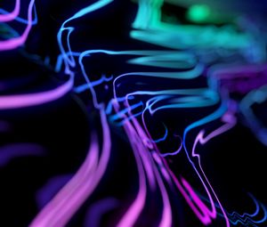 Preview wallpaper lines, wavy, colorful, glow, abstraction
