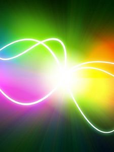 Preview wallpaper lines, wavy, light, color, rainbow, colorful