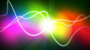 Preview wallpaper lines, wavy, light, color, rainbow, colorful