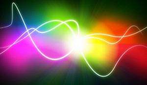 Preview wallpaper lines, wavy, light, color, rainbow, colorful