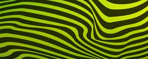 Preview wallpaper lines, wavy, stripes, black, green