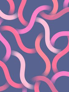 Preview wallpaper lines, winding, intertwining, brushstrokes, pink, shades