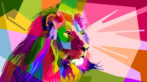 lion artwork wallpaper