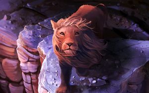 Preview wallpaper lion, art, mane, king of beasts