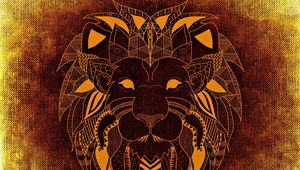 Preview wallpaper lion, art, patterned