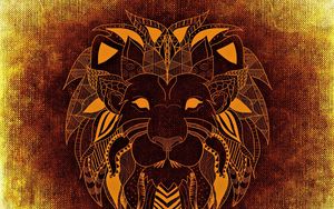 Preview wallpaper lion, art, patterned