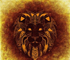 Preview wallpaper lion, art, patterned