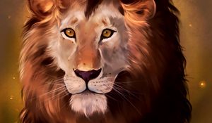 Preview wallpaper lion, art, predator, glance, king of beasts