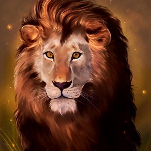 Preview wallpaper lion, art, predator, glance, king of beasts