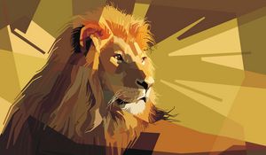 Preview wallpaper lion, art, vector, lines, stripes