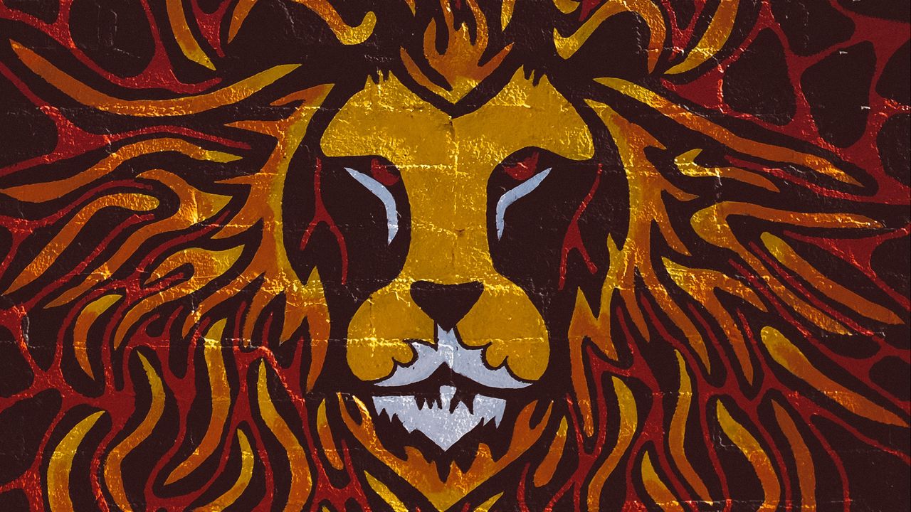 Wallpaper lion, art, wall, graffiti
