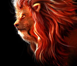 Preview wallpaper lion, big cat, art, predator, king of beasts