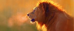Preview wallpaper lion, big cat, king of beasts, wildlife, art