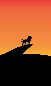 Preview wallpaper lion, cliff, silhouette, art