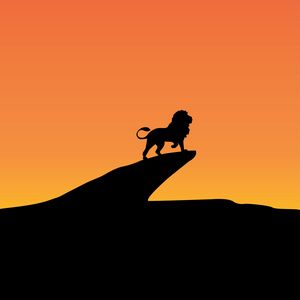 Preview wallpaper lion, cliff, silhouette, art