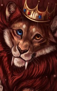 Preview wallpaper lion, crown, art, king of beasts, king