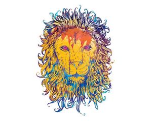 Preview wallpaper lion, drawing, colorful, king, king of beasts