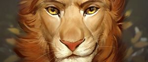 Preview wallpaper lion, face, mane, cute, art