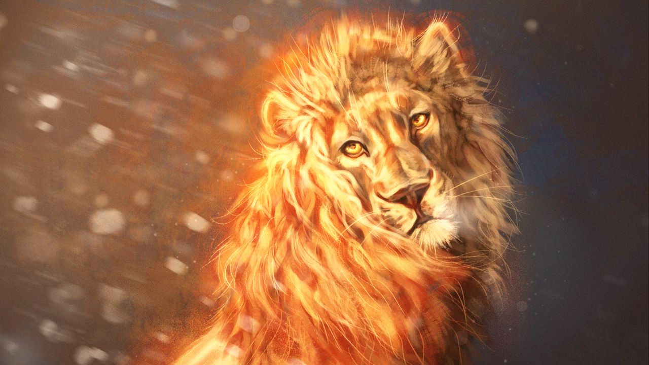 Wallpaper lion, glance, art, predator, king of beasts