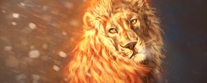 Preview wallpaper lion, glance, art, predator, king of beasts