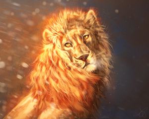 Preview wallpaper lion, glance, art, predator, king of beasts
