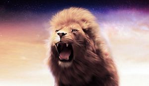 Preview wallpaper lion, grin, art, mane