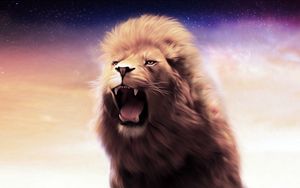 Preview wallpaper lion, grin, art, mane