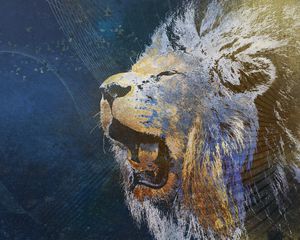 Preview wallpaper lion, grin, image, background
