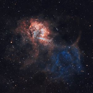Preview wallpaper lion nebula, nebula, glow, stars, space
