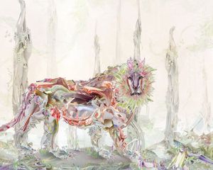 Preview wallpaper lion, paint, light, background