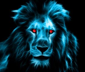 Preview wallpaper lion, predator, big cat, eyes, mane