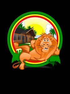 Preview wallpaper lion, recreation, vector, funny, tropics