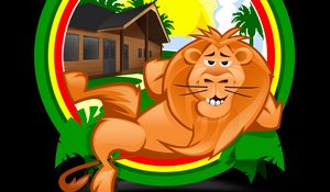 Preview wallpaper lion, recreation, vector, funny, tropics