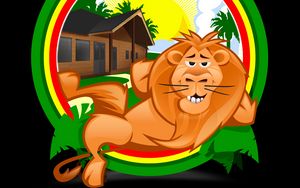 Preview wallpaper lion, recreation, vector, funny, tropics