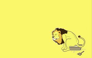 Preview wallpaper lion, tray, toilet, scoop