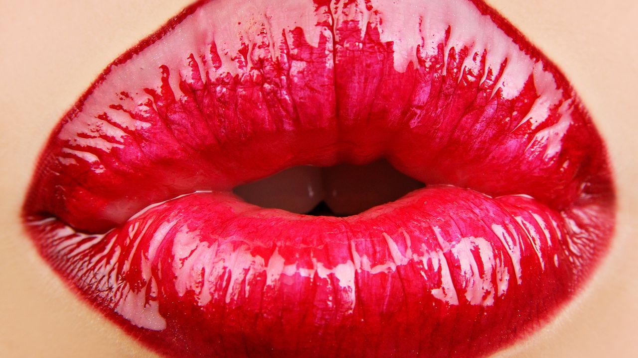 Wallpaper lips, girl, lipstick, kiss
