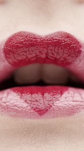 Preview wallpaper lips, lipstick, heart, emotion, mood