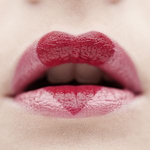Preview wallpaper lips, lipstick, heart, emotion, mood